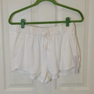 Young, Fabulous, & Broke Terry Cloth White Drawstring Track Shorts Size L NWT